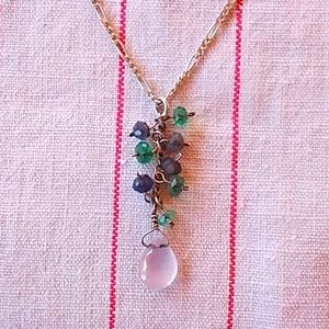 Sterling silver and bead necklace.